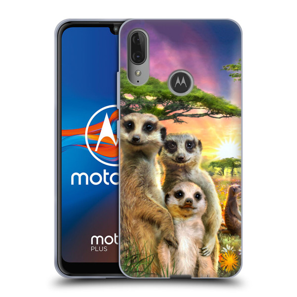Aimee Stewart Animals Meerkats Soft Gel Case for Motorola Moto E6 Plus