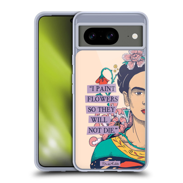 Frida Kahlo Sketch I Paint Flowers Soft Gel Case for Google Pixel 8