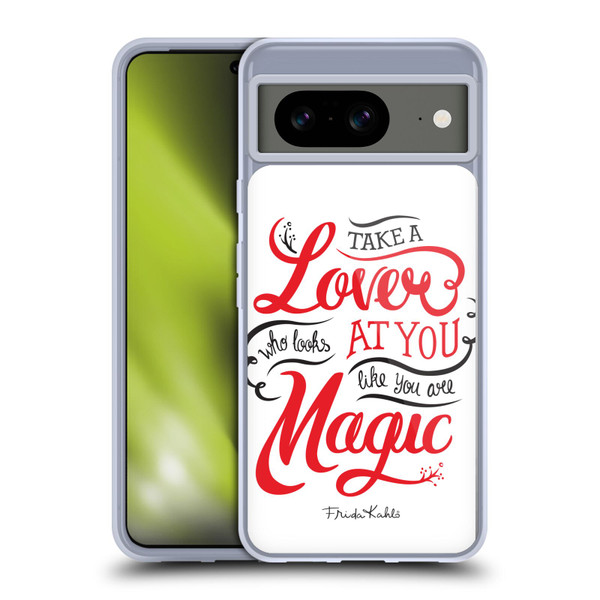 Frida Kahlo Typography Lover White Soft Gel Case for Google Pixel 8