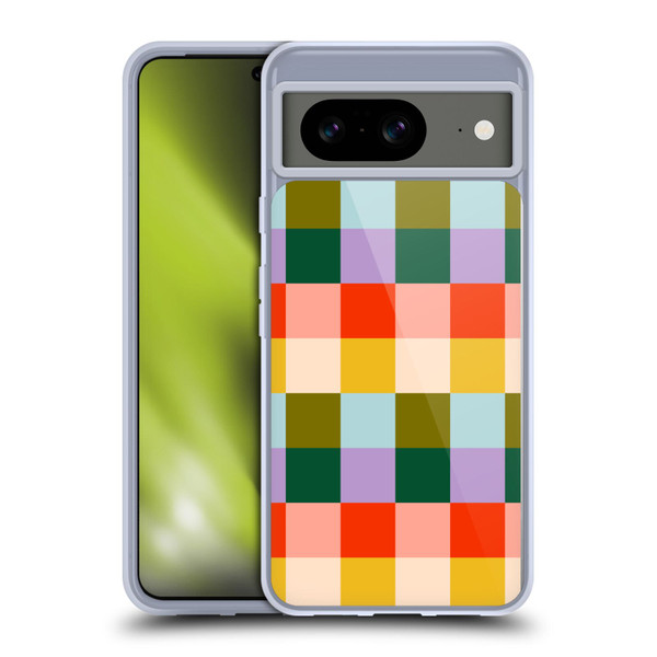 Gabriela Thomeu Retro Checkered Rainbow Vibe Soft Gel Case for Google Pixel 8