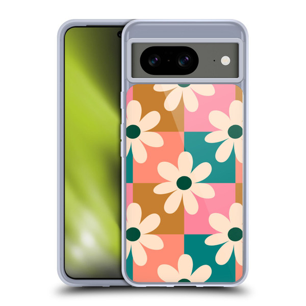Gabriela Thomeu Retro Daisy Checkered Colors Soft Gel Case for Google Pixel 8