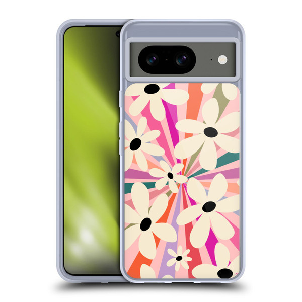 Gabriela Thomeu Retro Geometric Flower Rainbow Soft Gel Case for Google Pixel 8