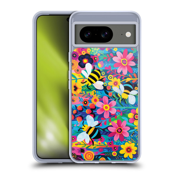 Michael David Ward Humor & Botanicals Bees and Flowers Soft Gel Case for Google Pixel 8