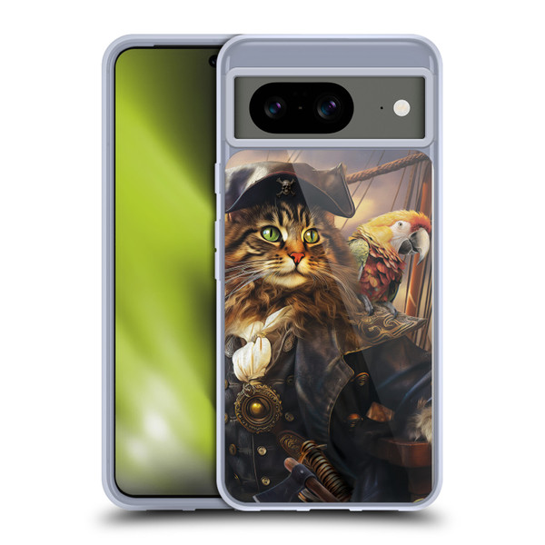 Michael David Ward Humor & Botanicals Captain Cat Soft Gel Case for Google Pixel 8