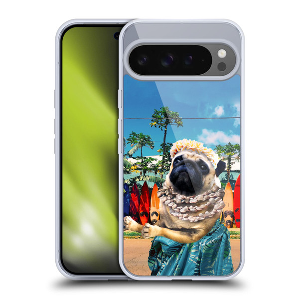 Random Galaxy Animals Aloha Hawaiian Pug Soft Gel Case for Google Pixel 9 Pro XL