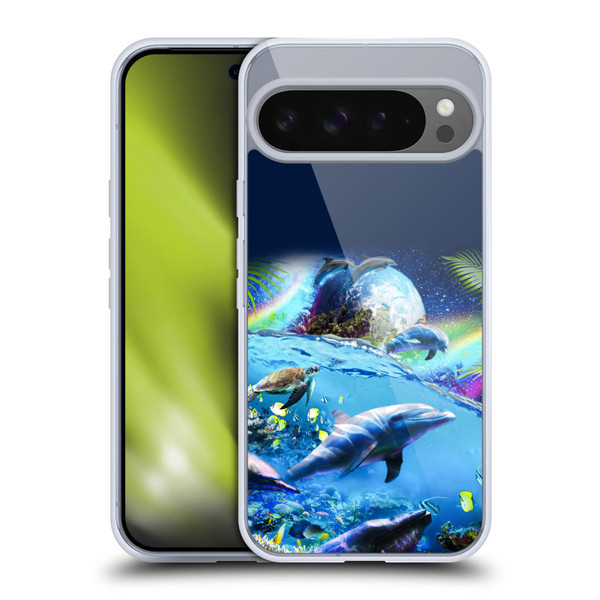 Random Galaxy Animals Galaxy Dolphins Soft Gel Case for Google Pixel 9 Pro XL
