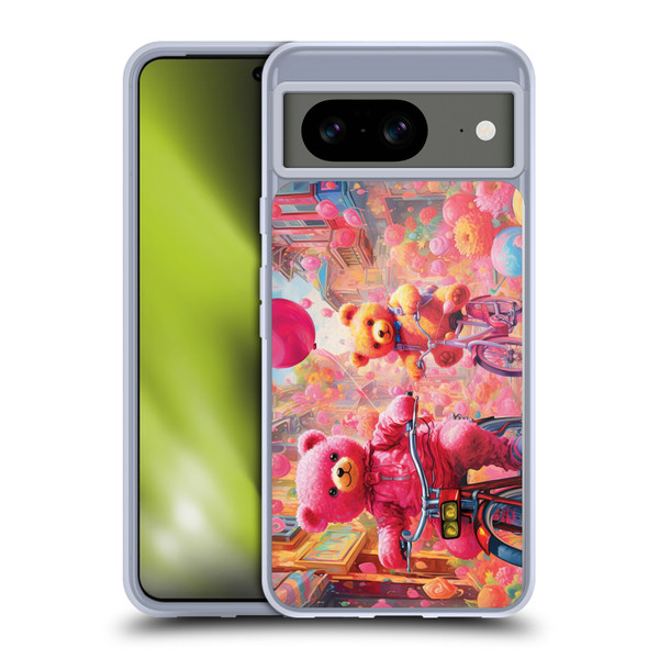 Michael David Ward Psychedelic Art Bears In Wonderland Soft Gel Case for Google Pixel 8
