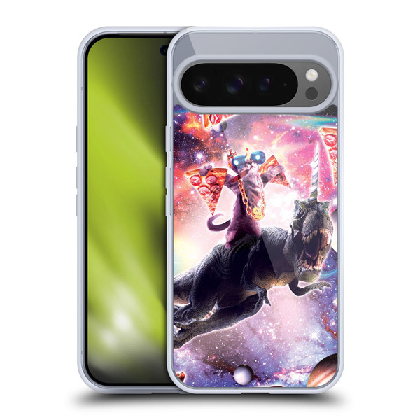 Random Galaxy Space Cat Thug & Dinosaur Unicorn Soft Gel Case for Google Pixel 9 Pro XL