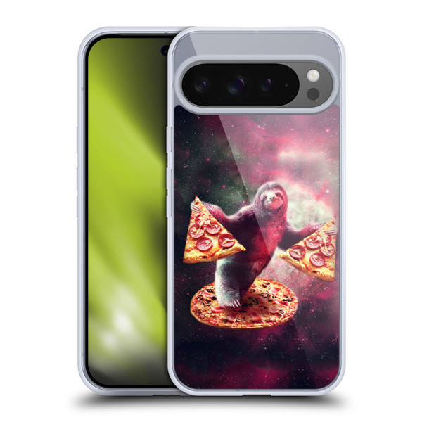Random Galaxy Space Pizza Ride Galaxy Sloth Soft Gel Case for Google Pixel 9 Pro XL
