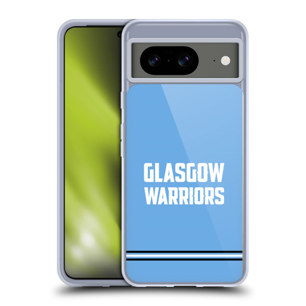 Glasgow Warriors Logo Text Type Blue Soft Gel Case for Google Pixel 8