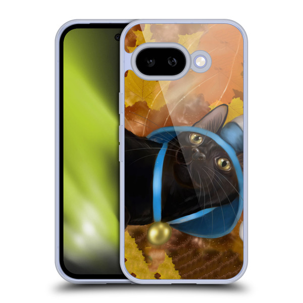 Ash Evans Black Cats Leaves Soft Gel Case for Google Pixel 9A