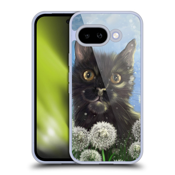 Ash Evans Black Cats 2 Dandelions Soft Gel Case for Google Pixel 9A