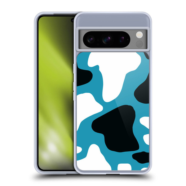 Grace Illustration Cow Prints Blue Soft Gel Case for Google Pixel 8 Pro