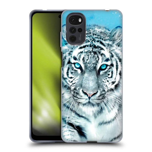 Aimee Stewart Animals White Tiger Soft Gel Case for Motorola Moto G22