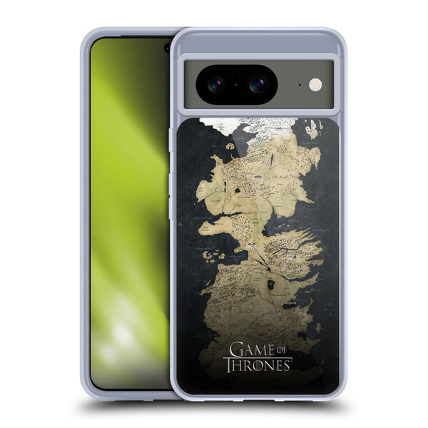 HBO Game of Thrones Key Art Westeros Map Soft Gel Case for Google Pixel 8