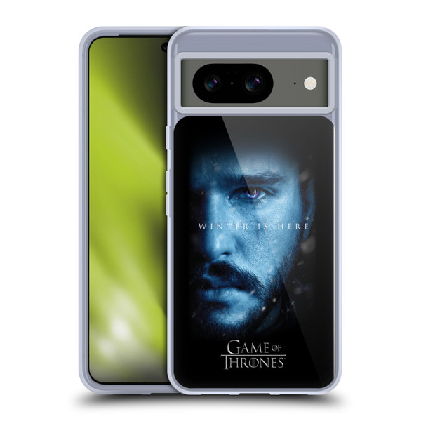 HBO Game of Thrones Winter Is Here Jon Snow Soft Gel Case for Google Pixel 8