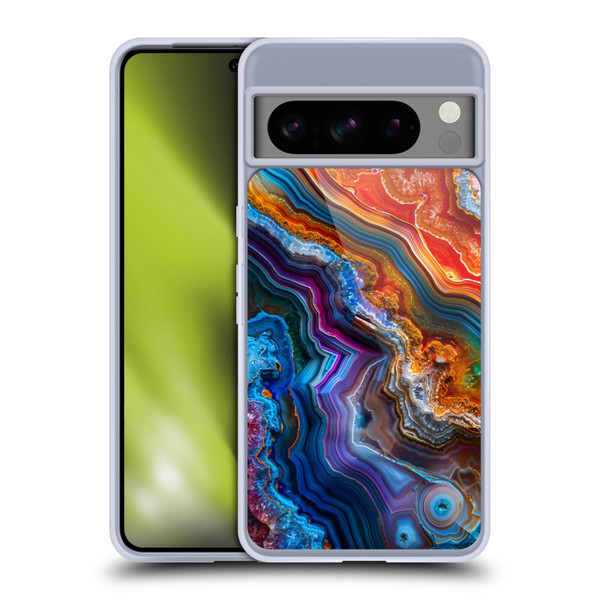 Haroulita Agates Multicolor Soft Gel Case for Google Pixel 8 Pro