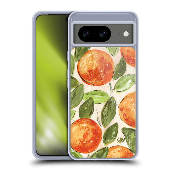 Haley Bush Pattern Painting Orange Splash Soft Gel Case for Google Pixel 8