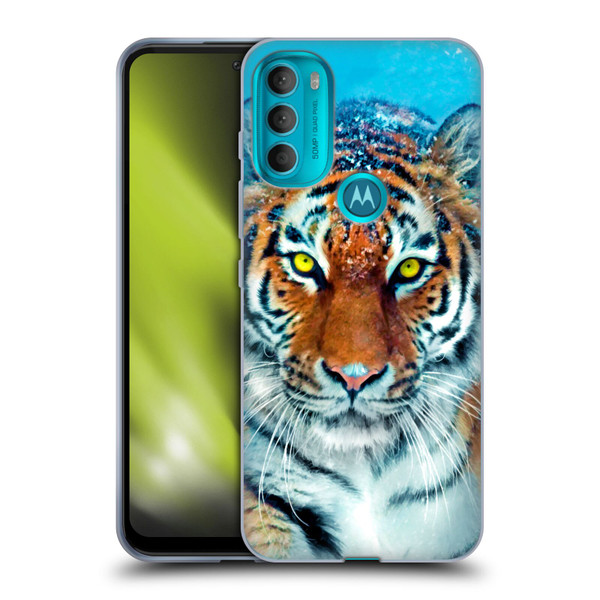 Aimee Stewart Animals Yellow Tiger Soft Gel Case for Motorola Moto G71 5G