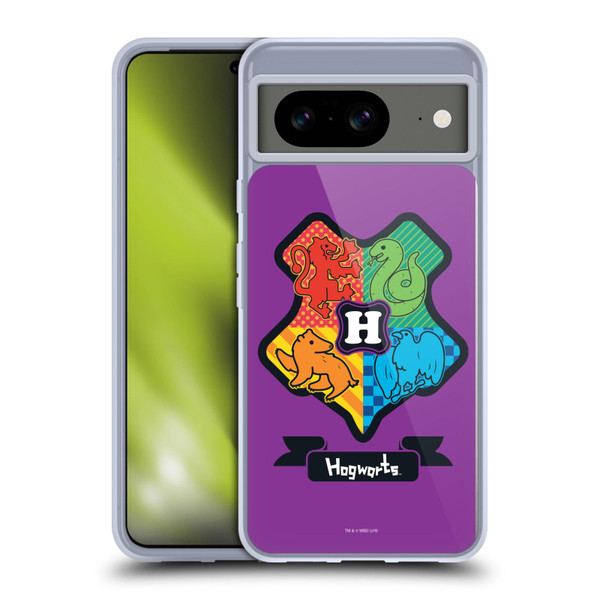 Harry Potter Deathly Hallows I Hogwarts Crest Soft Gel Case for Google Pixel 8