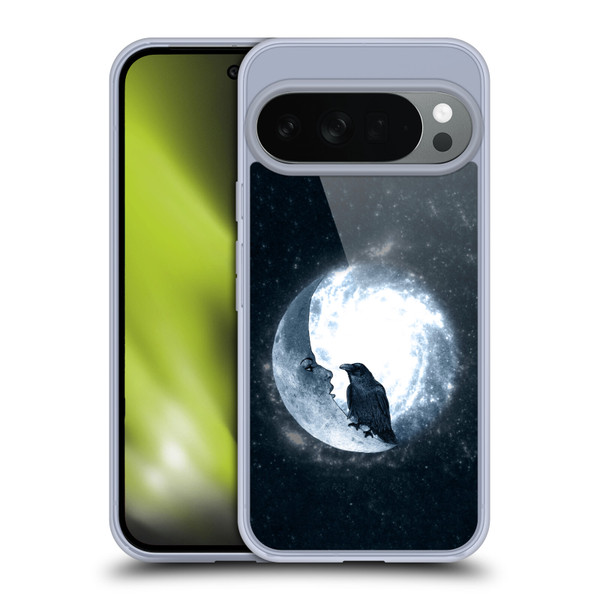 Barruf Animals Crow and Its Moon Soft Gel Case for Google Pixel 10
