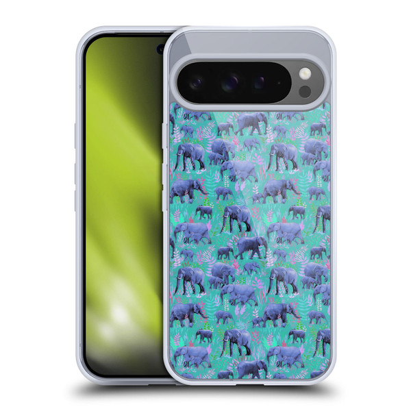 Micklyn Le Feuvre Animals Sweet Elephants Soft Gel Case for Google Pixel 9 Pro XL