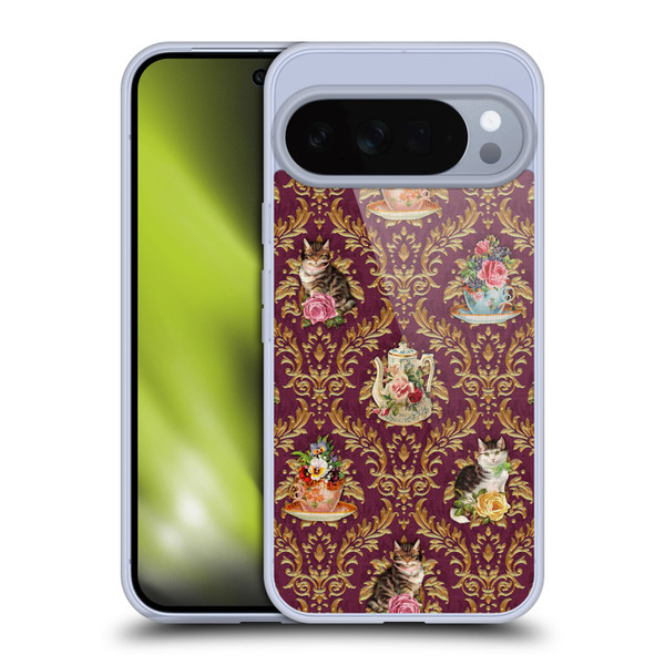 Brigid Ashwood Cats Tea Time Cats Damask Soft Gel Case for Google Pixel 10 Pro XL