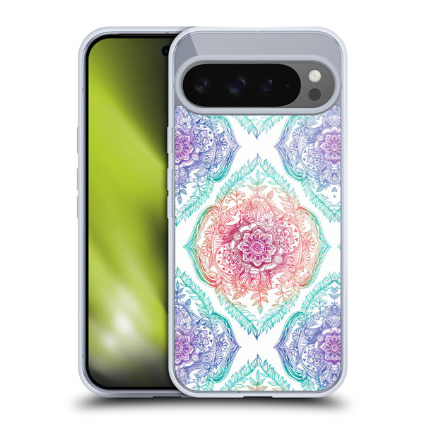 Micklyn Le Feuvre Floral Patterns Indian Ink Rainbow Version Soft Gel Case for Google Pixel 9 Pro XL