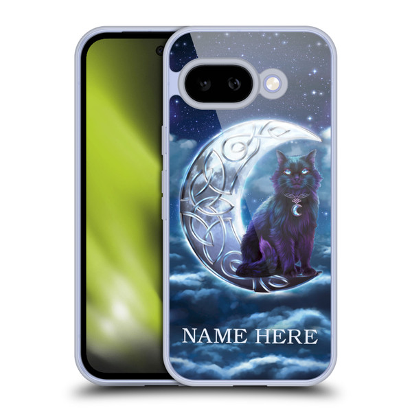 Custom Customised Personalised Brigid Ashwood Name and Initial Black Cat Soft Gel Case for Google Pixel 9A