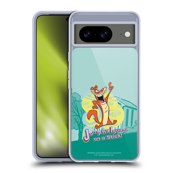 I Am Weasel. Graphics Jumping Iguana On A Stick Soft Gel Case for Google Pixel 8