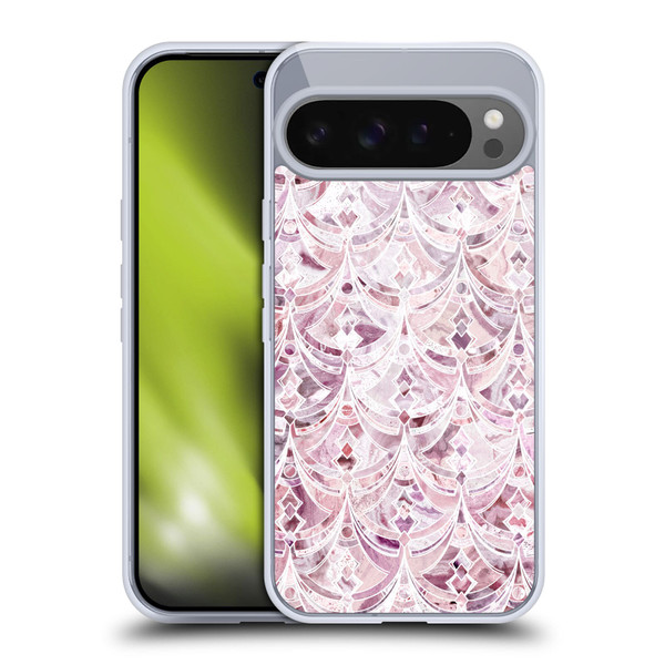 Micklyn Le Feuvre Marble Patterns Berry Frosting Art Deco Pattern Soft Gel Case for Google Pixel 9 Pro XL