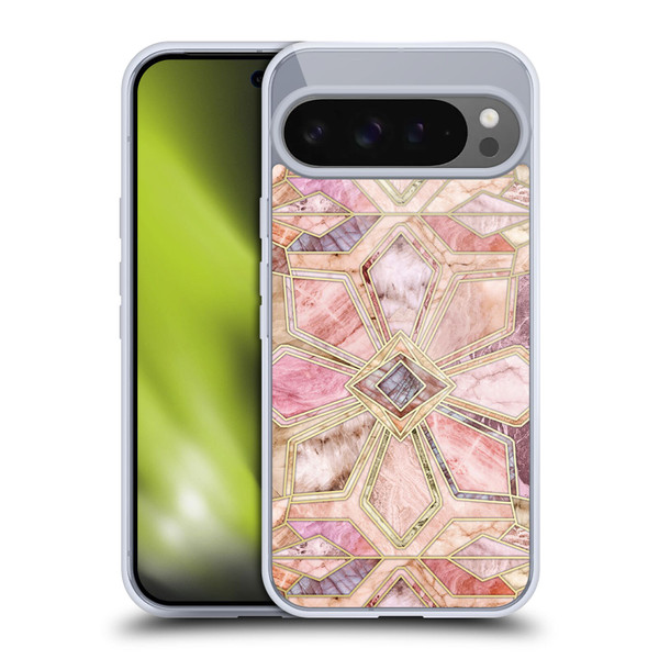 Micklyn Le Feuvre Marble Patterns Gilded Stone Tiles Soft Gel Case for Google Pixel 9 Pro XL