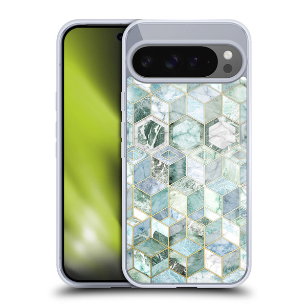 Micklyn Le Feuvre Marble Patterns Jade Honeycomb Soft Gel Case for Google Pixel 9 Pro XL