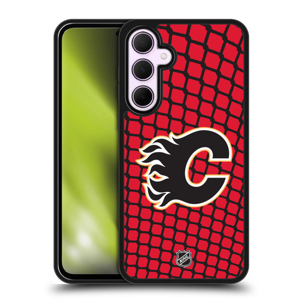 NHL Calgary Flames Net Pattern Gel Armour Case For Samsung Galaxy A35 5G