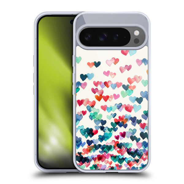 Micklyn Le Feuvre Patterns Watercolour Heart Connections Soft Gel Case for Google Pixel 9 Pro XL