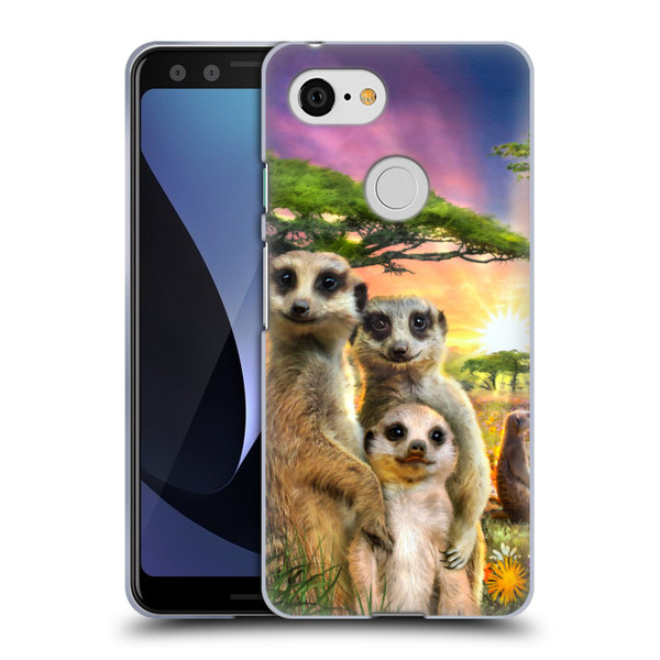 Aimee Stewart Animals Meerkats Soft Gel Case for Google Pixel 3