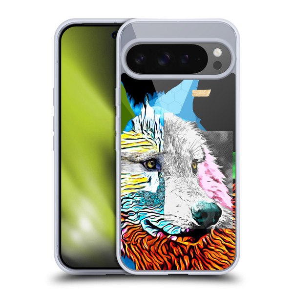 Michel Keck Animal Collage Wolf Soft Gel Case for Google Pixel 9 Pro XL