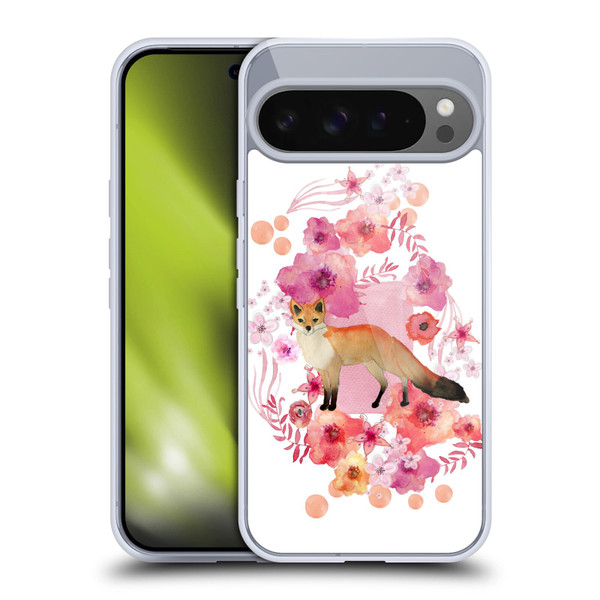 Monika Strigel Animals And Flowers Fox Soft Gel Case for Google Pixel 9 Pro XL