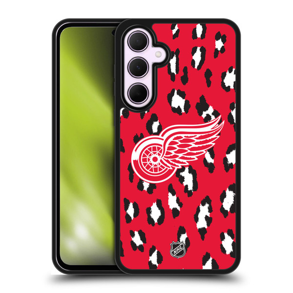 NHL Detroit Red Wings Leopard Pattern Gel Armour Case For Samsung Galaxy A35 5G