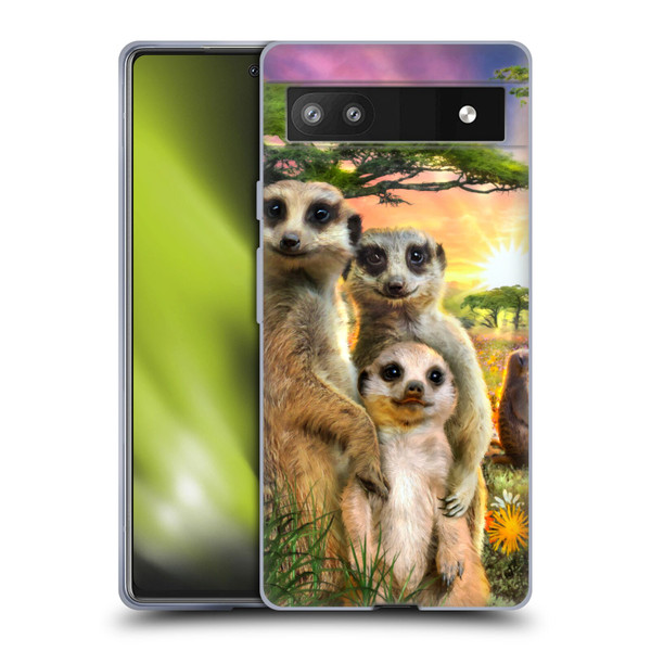 Aimee Stewart Animals Meerkats Soft Gel Case for Google Pixel 6a