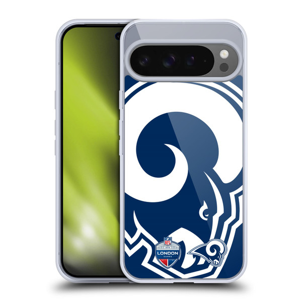 NFL 2019 London Games Oversized Rams Soft Gel Case for Google Pixel 9 Pro XL