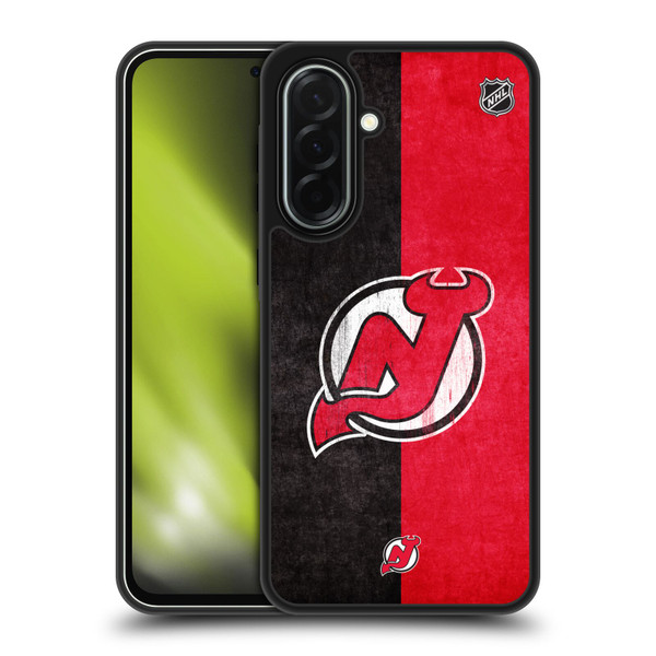 NHL New Jersey Devils Half Distressed Gel Armour Case For Samsung Galaxy A36 5G