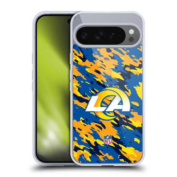 NFL Los Angeles Rams Logo Camou Soft Gel Case for Google Pixel 9 Pro XL