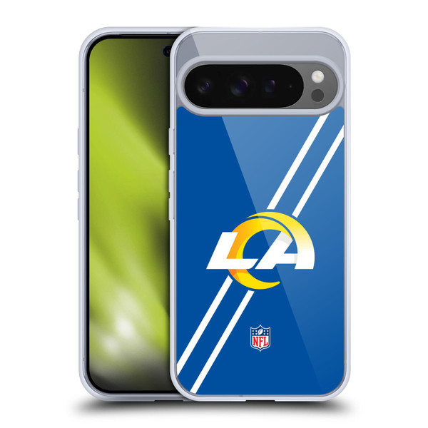 NFL Los Angeles Rams Logo Stripes Soft Gel Case for Google Pixel 9 Pro XL