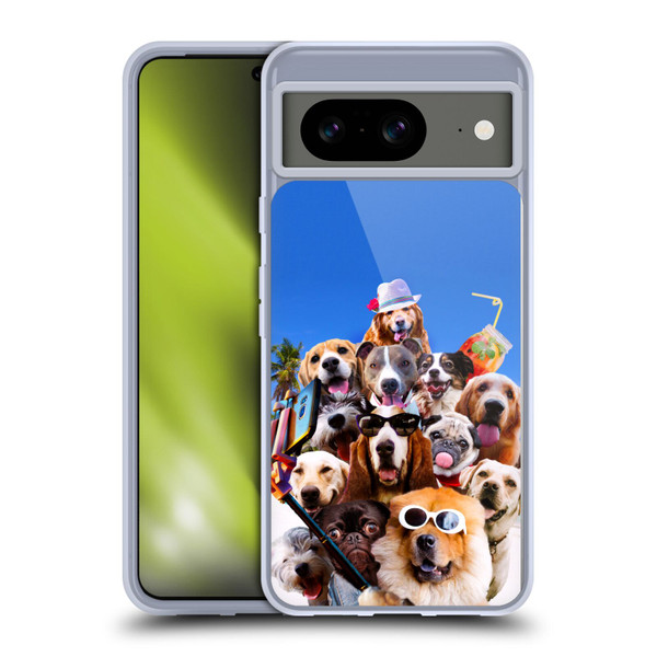 Random Galaxy Animals Beach Dog Selfie With Glasses Soft Gel Case for Google Pixel 8