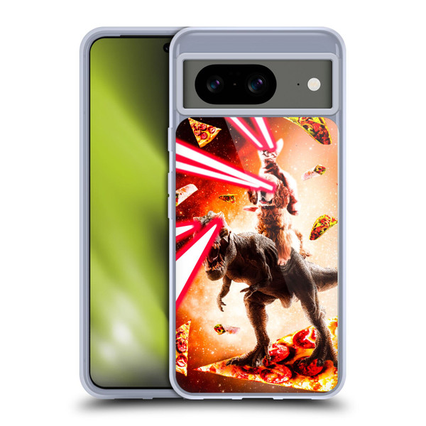 Random Galaxy Space Cat Dinosaur & Dog Lazer Eye Soft Gel Case for Google Pixel 8