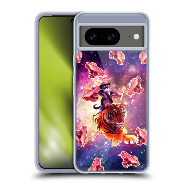Random Galaxy Space Cat Tiger Unicorn With Bacons Soft Gel Case for Google Pixel 8