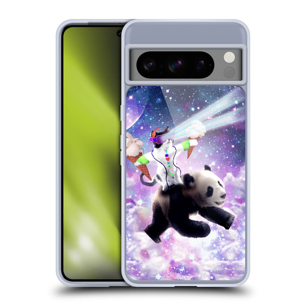 Random Galaxy Space Cat Purple Galaxy Panda Soft Gel Case for Google Pixel 8 Pro