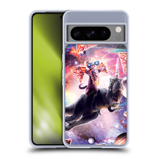Random Galaxy Space Cat Thug & Dinosaur Unicorn Soft Gel Case for Google Pixel 8 Pro