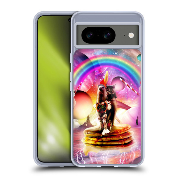 Random Galaxy Space Llama Cat & Electric Pancakes Soft Gel Case for Google Pixel 8